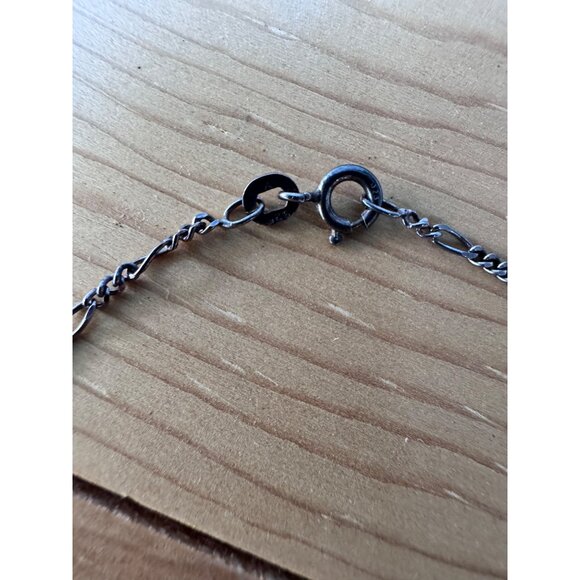 Dendritic Agate Sterling Silver Pendant Necklace 20G Mid Century - Picture 7 of 10